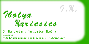 ibolya maricsics business card